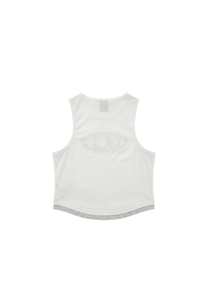 HDEX Baju Korea Olahraga Legacy Slim Fit Crop Tank Top White Wanita Fitness