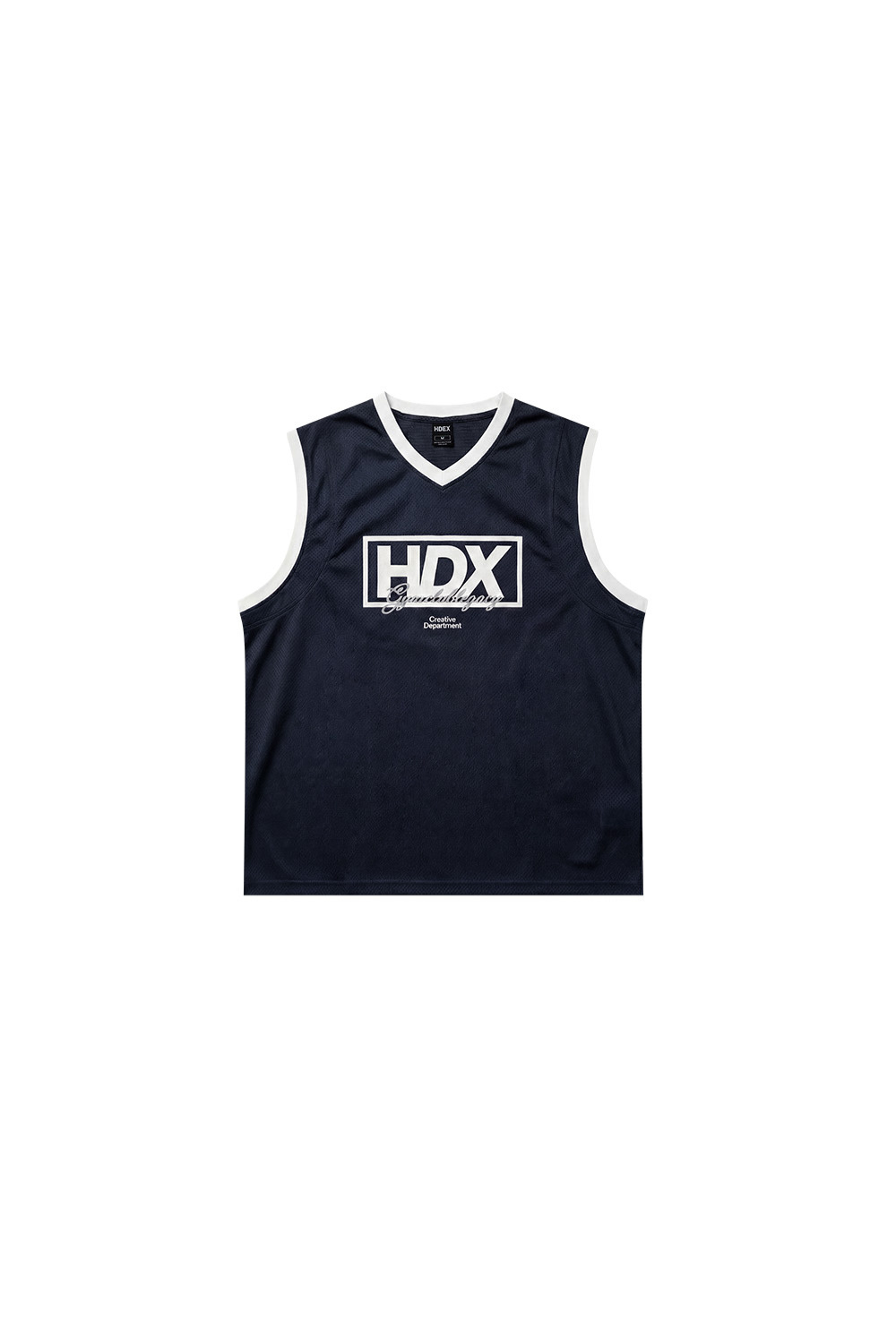 HDEX Baju Korea Olahraga Box Layer Mesh Sleeveless Navy Pria Fitness