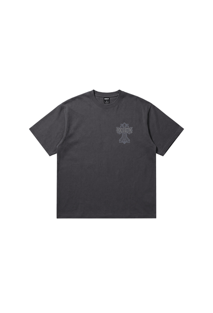 HDEX Baju Korea Olahraga Cross Short Sleeve W Charcoal Wanita Fitness