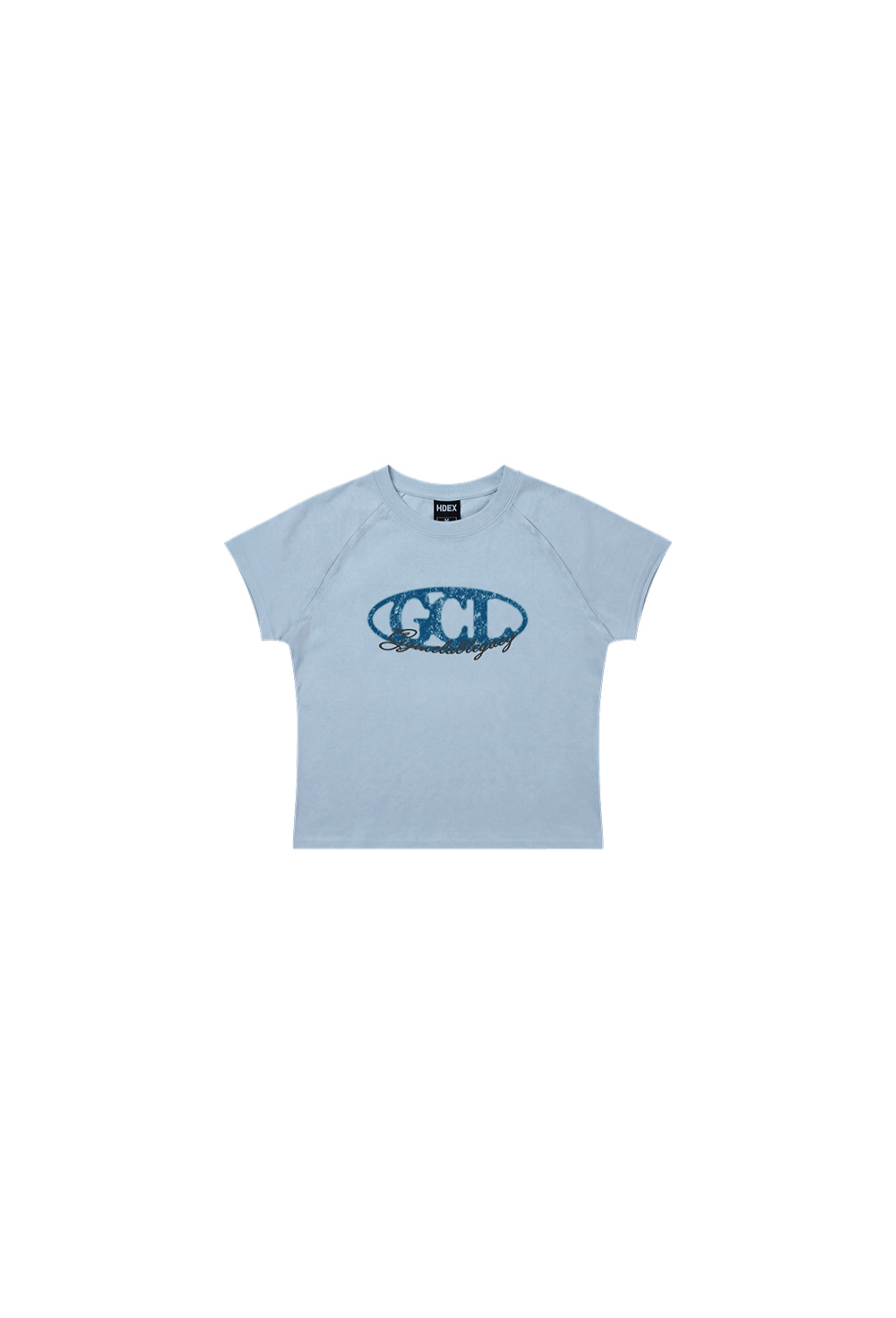 HDEX Baju Korea Olahraga Legacy Slim Fit Cap Short Sleeve Sky Blue Wanita Fitness