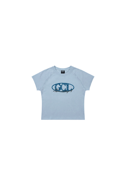 HDEX Baju Korea Olahraga Legacy Slim Fit Cap Short Sleeve Sky Blue Wanita Fitness