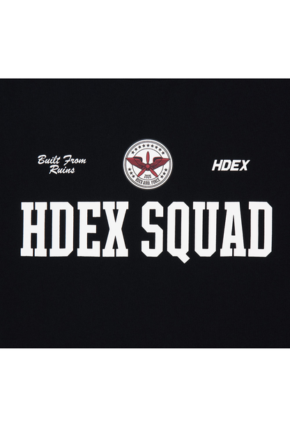 HDEX Baju Korea Olahraga Squad Short Sleeve Black Pria Fitness