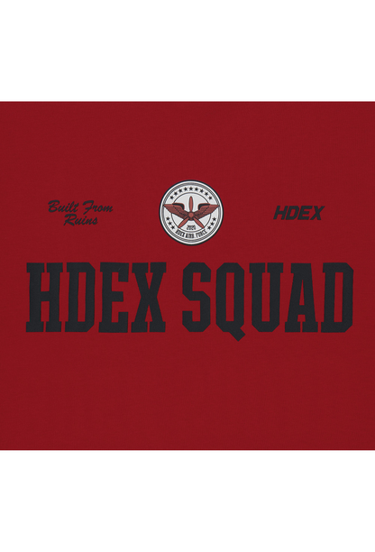HDEX Baju Korea Olahraga Squad Short Sleeve Deep Red Pria Fitness