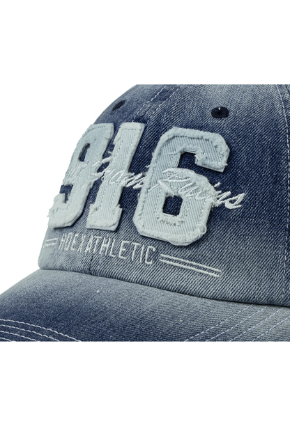 HDEX Topi Korea Olahraga 916 Denim Washed Ball Cap Blue Pria Wanita Fitness