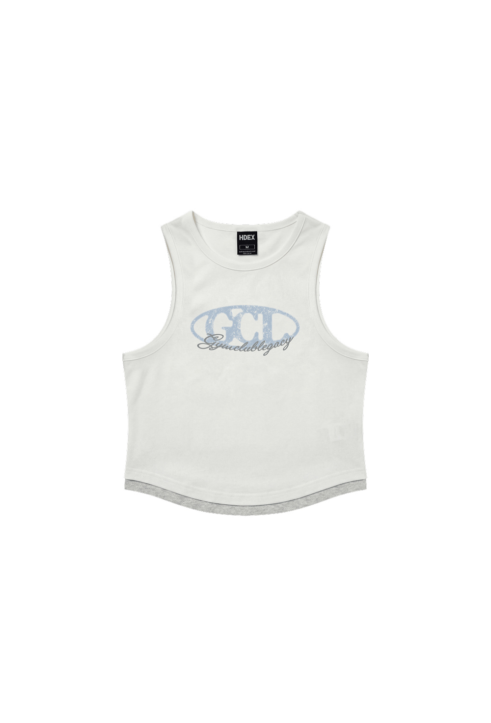 HDEX Baju Korea Olahraga Legacy Slim Fit Crop Tank Top White Wanita Fitness
