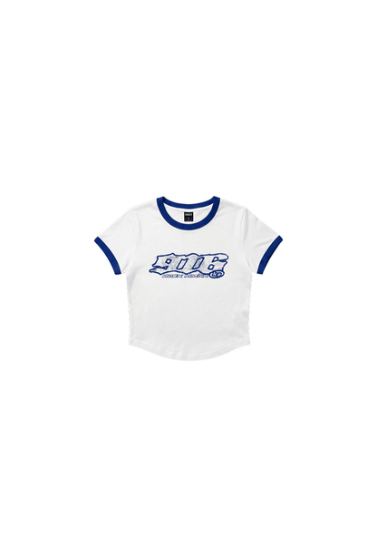 HDEX Baju Korea Olahraga Clear 916 Ringer Crop Short Sleeve White Wanita Fitness