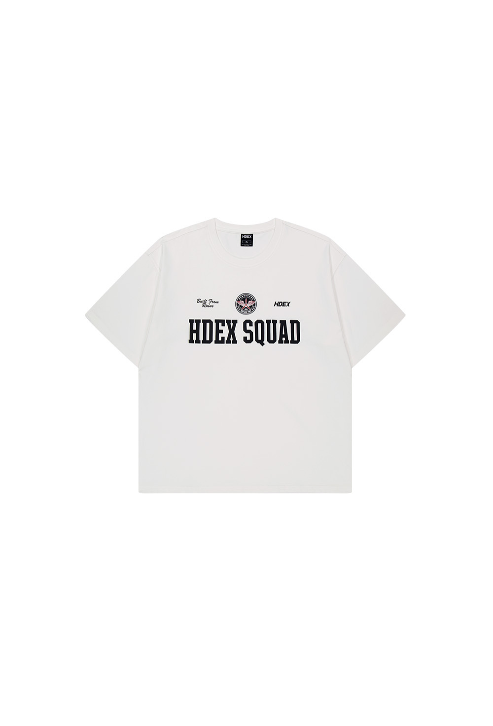 HDEX Baju Korea Olahraga Squad Short Sleeve White Pria Fitness
