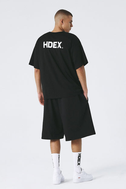 HDEX Main Back Logo Over Fit Sleeve T-Shirt Black