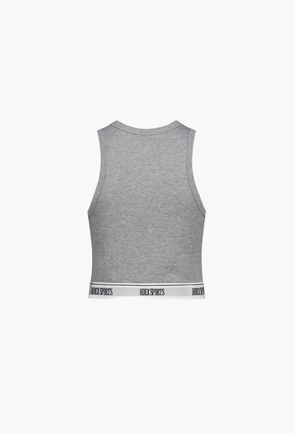 HDEX Baju Korea Olahraga Banding Retreat Modal Crop Tank Top Melange Gray