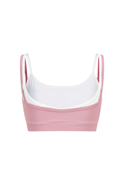 HDEX Baju Korea Olahraga Light Support Layered Bra Top Indie Pink Wanita Fitness