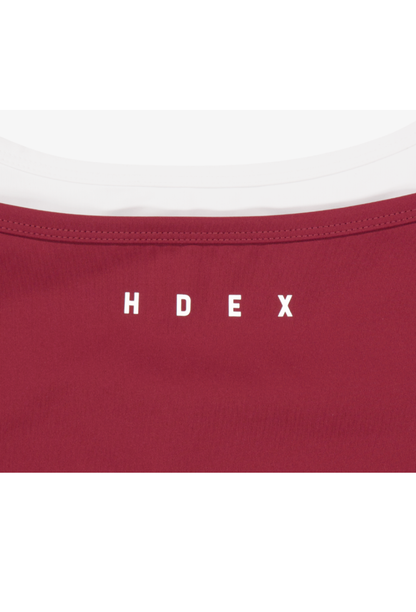 HDEX Baju Korea Olahraga Light Support Layered Bra Top Cherry Red Wanita Fitness