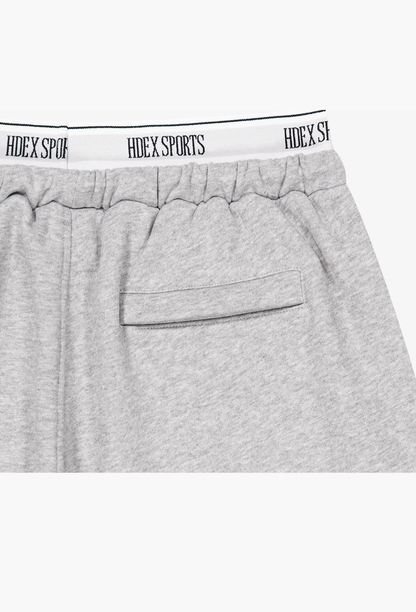 HDEX Celana Korea Olahraga Banding Retreat Double Layer Sweat Pants Melange Gray