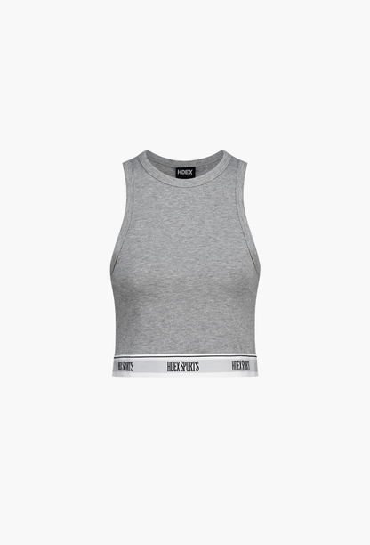 HDEX Baju Korea Olahraga Banding Retreat Modal Crop Tank Top Melange Gray