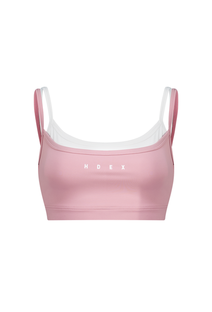 HDEX Baju Korea Olahraga Light Support Layered Bra Top Indie Pink Wanita Fitness
