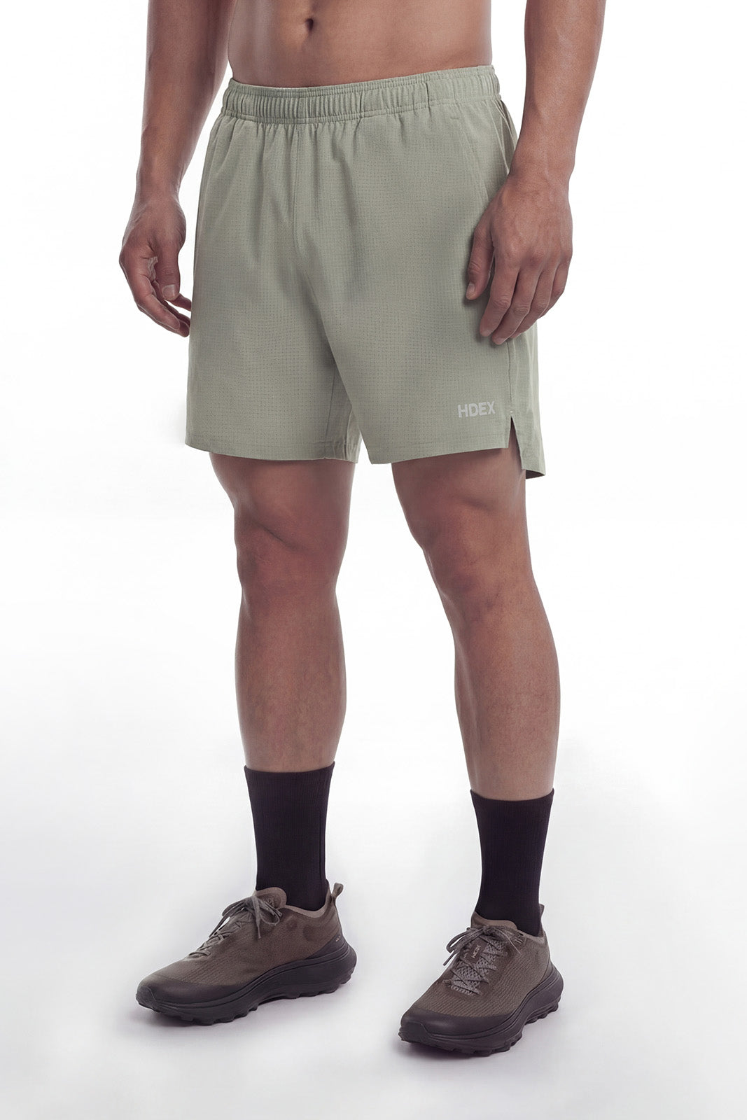HDEX Celana Korea Olahraga 2in1 Velo Light Shorts Ash Beige Pria Fitness