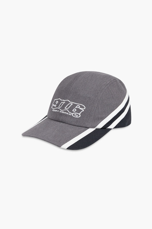 HDEX Topi Korea Olahraga 916 Side Track Washed Cap Charcoal Pria Wanita Fitness
