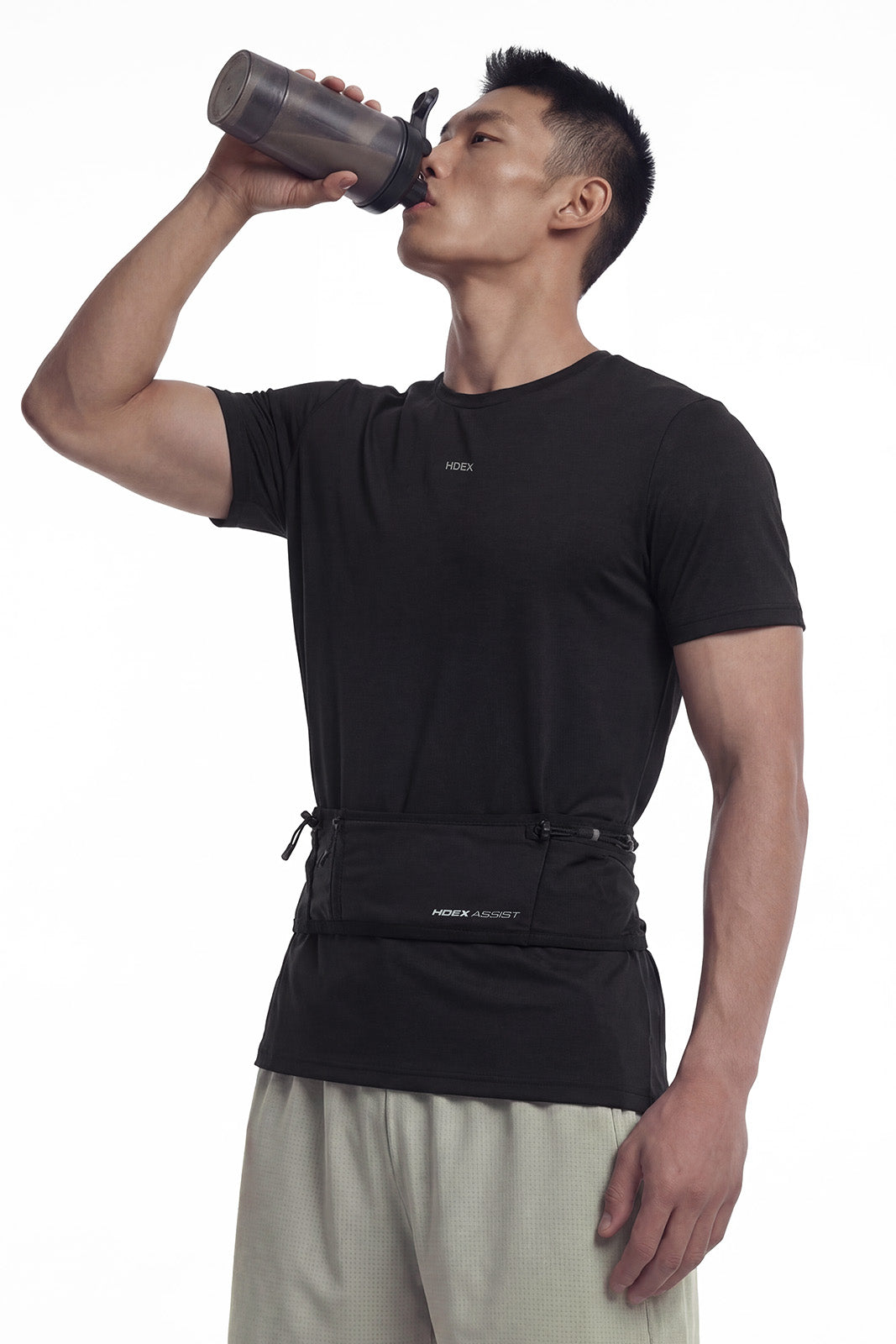 HDEX Baju Korea Olahraga Aero Tech Short Sleeve Black Pria Fitness