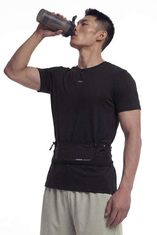 HDEX Baju Korea Olahraga Aero Tech Short Sleeve Black Pria Fitness