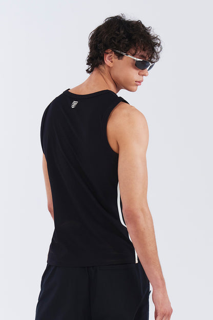 HDEX Baju Korea Olahraga Assist Contrast Tank Black Pria Fitness