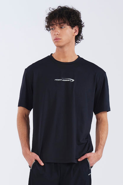 HDEX Baju Korea Olahraga Assist Core Short Sleeve Black Pria Fitness