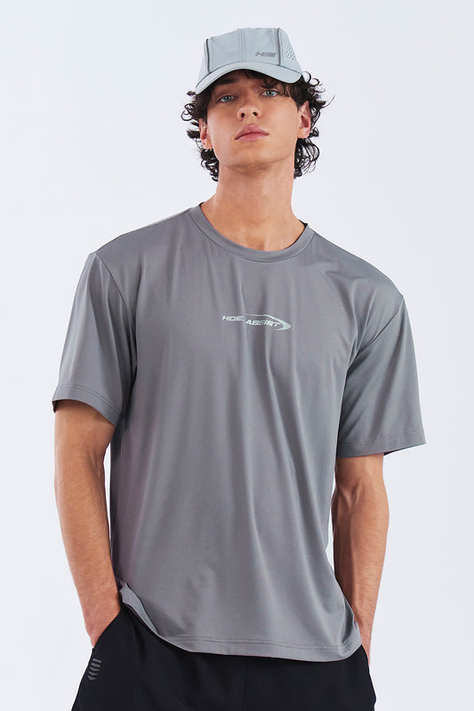 HDEX Baju Korea Olahraga Assist Core Short Sleeve Dark Gray Pria Fitness