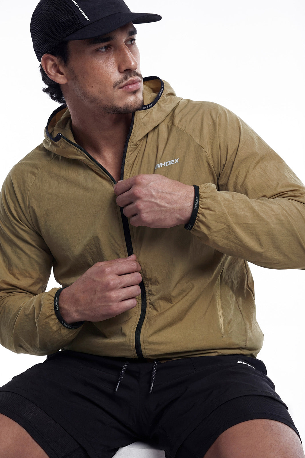 HDEX Baju Korea Olahraga Assist Lightweight Packable Jacket Camel Pria Fitness