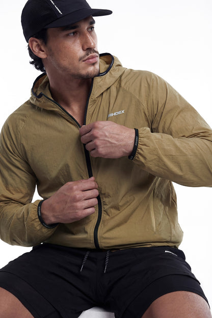 HDEX Baju Korea Olahraga Assist Lightweight Packable Jacket Camel Pria Fitness