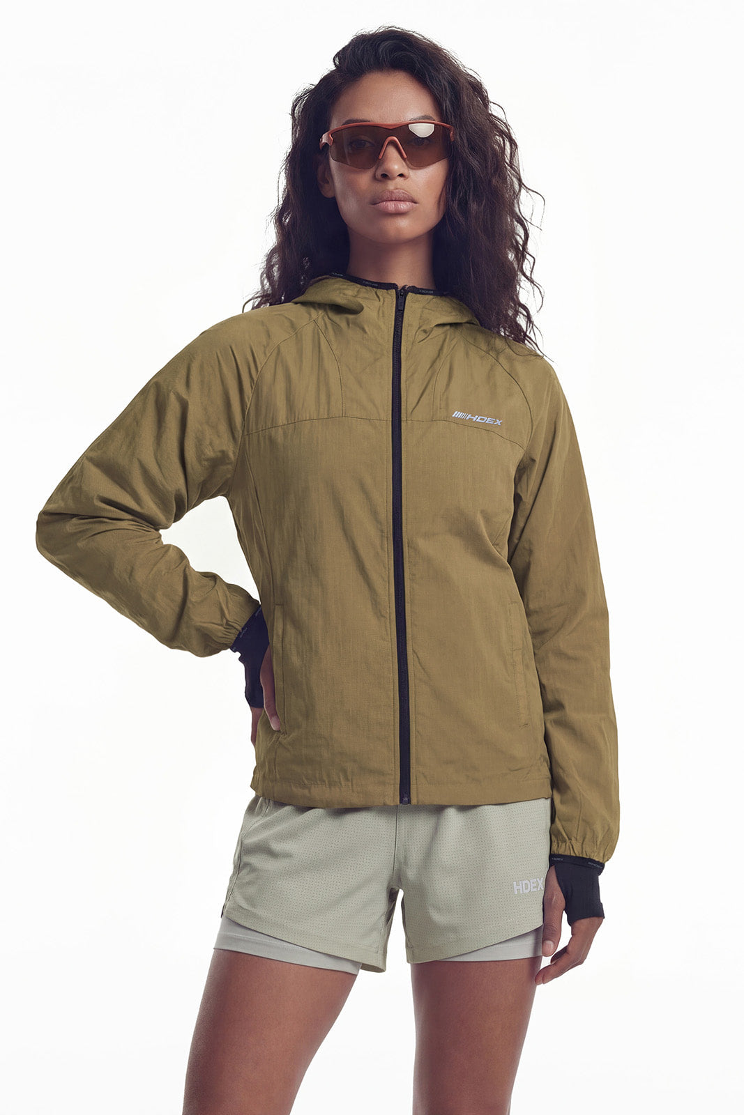 HDEX Baju Korea Olahraga Assist Lightweight Packable Jacket W Camel Wanita Fitness