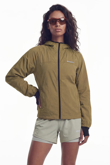 HDEX Baju Korea Olahraga Assist Lightweight Packable Jacket W Camel Wanita Fitness