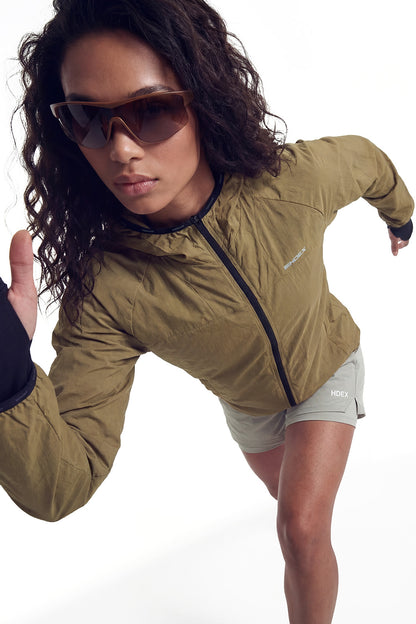 HDEX Baju Korea Olahraga Assist Lightweight Packable Jacket W Camel Wanita Fitness
