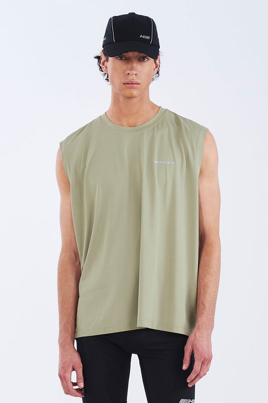 HDEX Baju Korea Olahraga Assist Lining Core Sleeveless Desert Pria Fitness