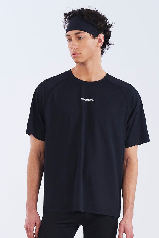 HDEX Baju Korea Olahraga Assist Mesh Mix Short Sleeve Black Pria Fitness