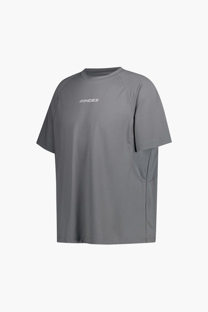 HDEX Baju Korea Olahraga Assist Mesh Mix Short Sleeve Black Pria Fitness