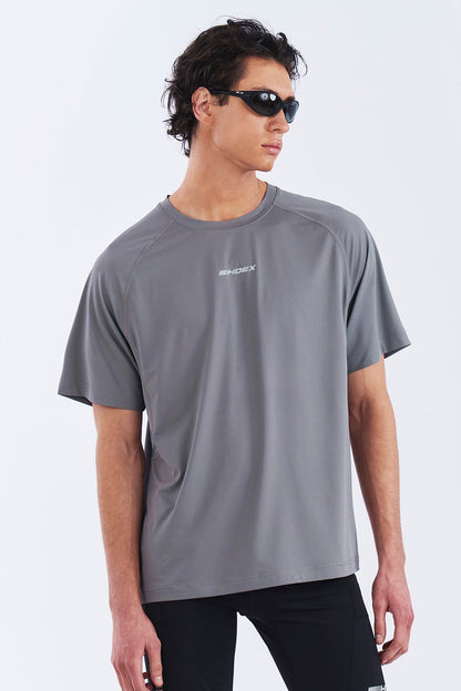HDEX Baju Korea Olahraga Assist Mesh Mix Short Sleeve Dark Gray Pria Fitness