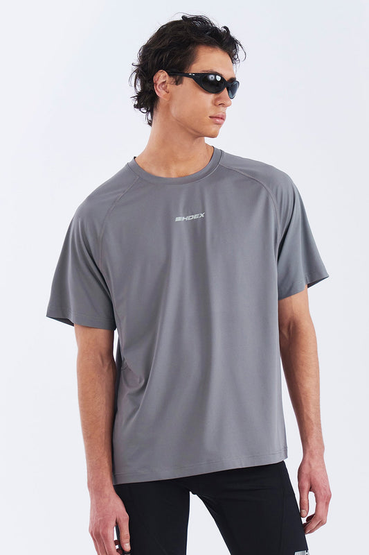 HDEX Baju Korea Olahraga Assist Mesh Mix Short Sleeve Dark Gray Pria Fitness