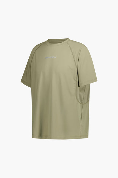 HDEX Baju Korea Olahraga Assist Mesh Mix Short Sleeve Desert Pria Fitness