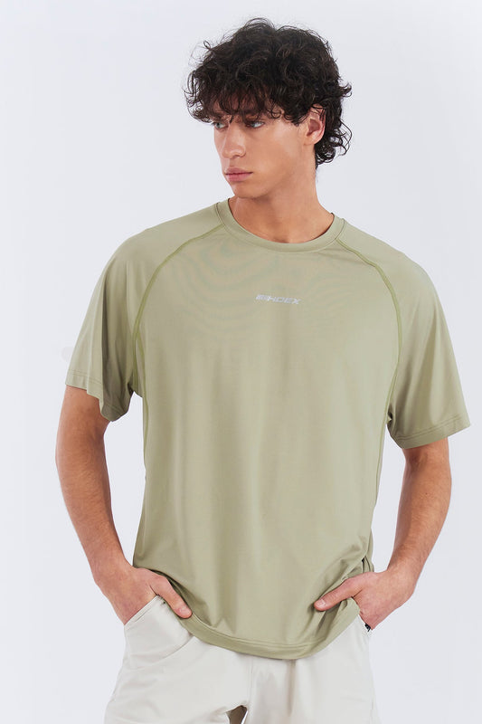 HDEX Baju Korea Olahraga Assist Mesh Mix Short Sleeve Desert Pria Fitness