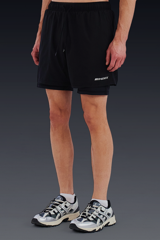 HDEX Celana Korea Olahraga Assist Mesh Mix Shorts Black Pria Fitness