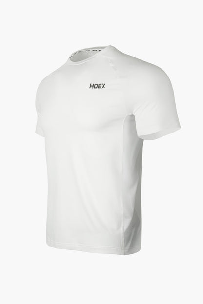 HDEX Baju Korea Olahraga Assist Solid Short Sleeve White Pria Fitness