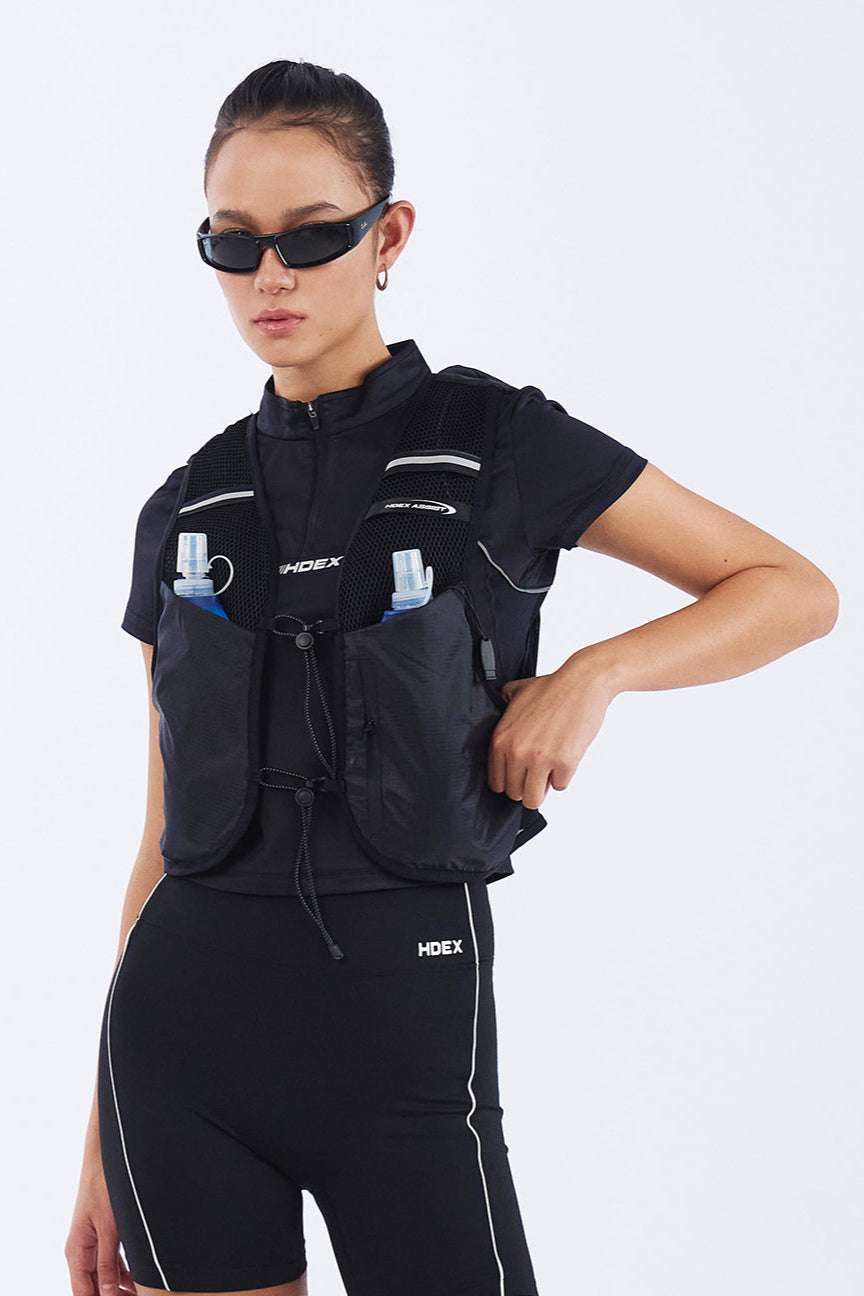 HDEX Rompi Korea Olahraga Assist Trail Running Vest Black Pria Wanita Fitness