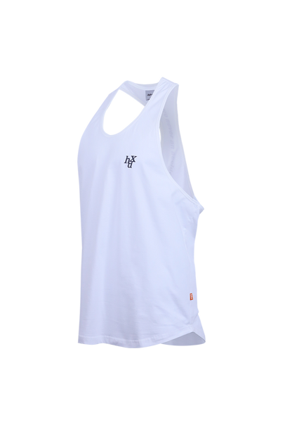 HDEX Baju Korea Olahraga Back Slogan Balance Sleeveless Shirt White Pria Fitness