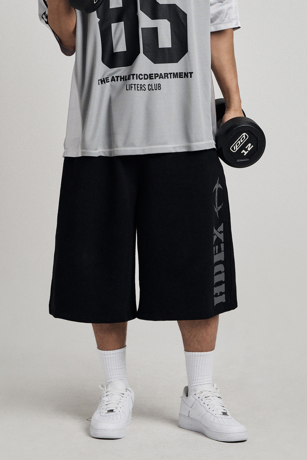 HDEX Celana Korea Olahraga Break Main Logo Bermuda Shorts Black Pria Fitness