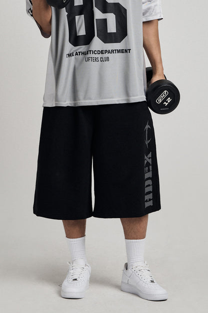HDEX Celana Korea Olahraga Break Main Logo Bermuda Shorts Black Pria Fitness