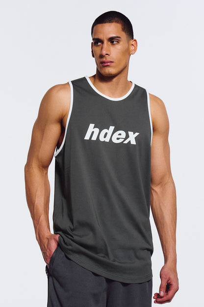 HDEX Classic Logo Contrast Sleeveless Charcoal