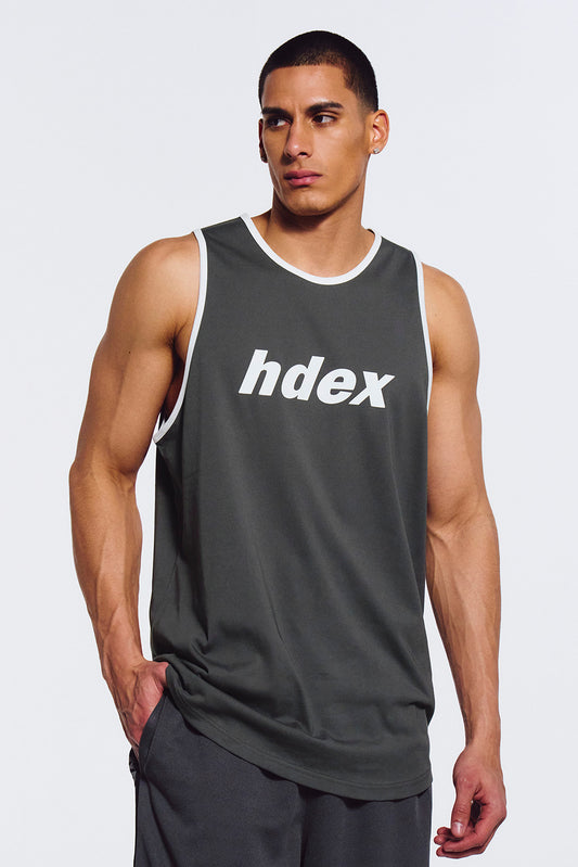HDEX Classic Logo Contrast Sleeveless Charcoal