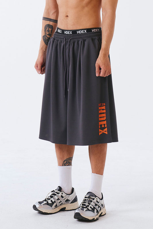 HDEX Classic Pintuck Mesh Shorts Charcoal