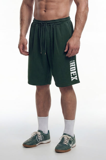 HDEX Celana Korea Olahraga Classic Pintuck Mesh Shorts Green Pria Fitness
