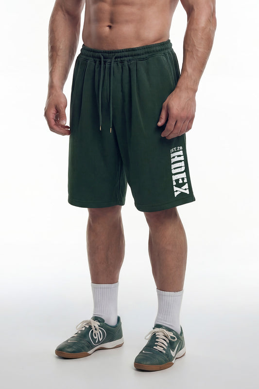 HDEX Celana Korea Olahraga Classic Pintuck Mesh Shorts Green Pria Fitness