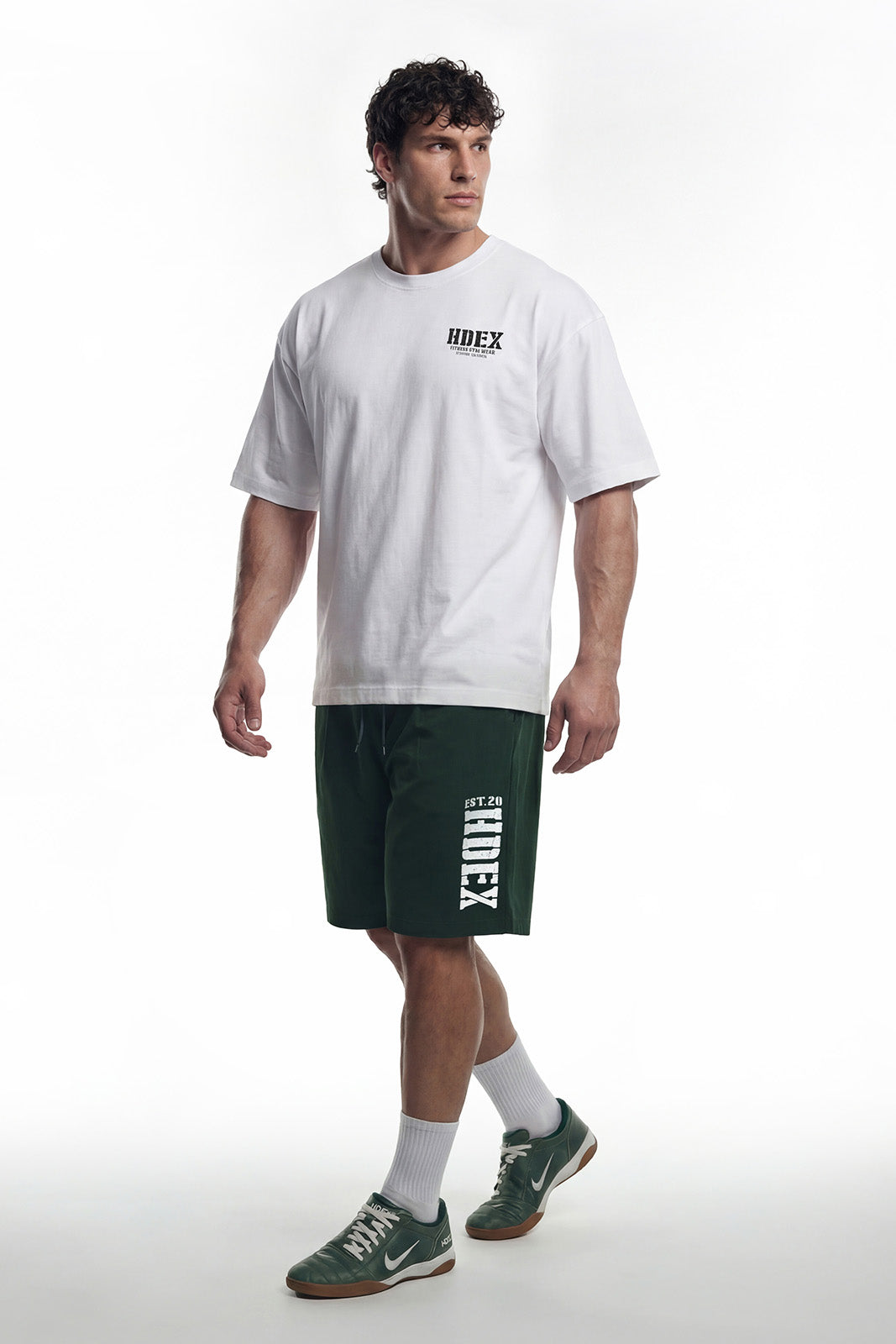 HDEX Celana Korea Olahraga Classic Pintuck Mesh Shorts Green Pria Fitness