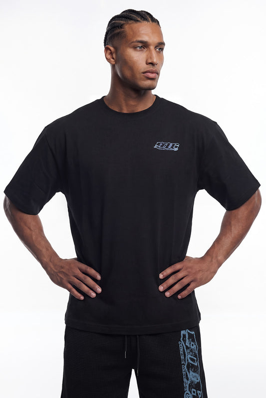 HDEX Baju Korea Olahraga Clear 916 Back Logo Short Sleeve Black Pria Fitness